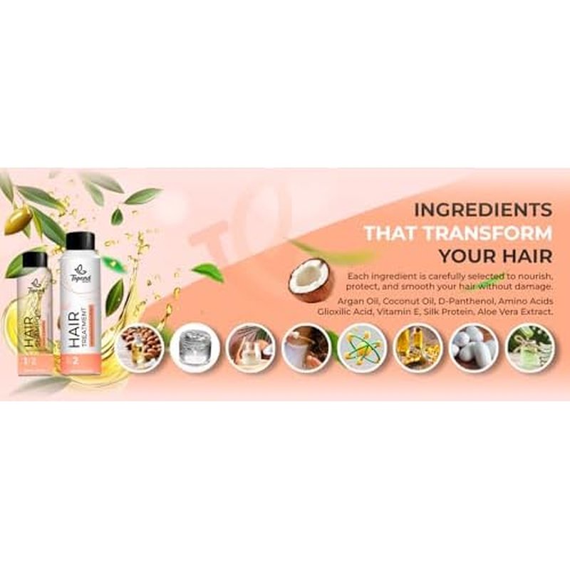 Keratin Hair Treatment Kit ? 470ml | Organic Straightening & Anti-Frizz System with Clarifying Shampoo | Formaldehyde-Free | Smooth, Shine & Repair All Hair Types