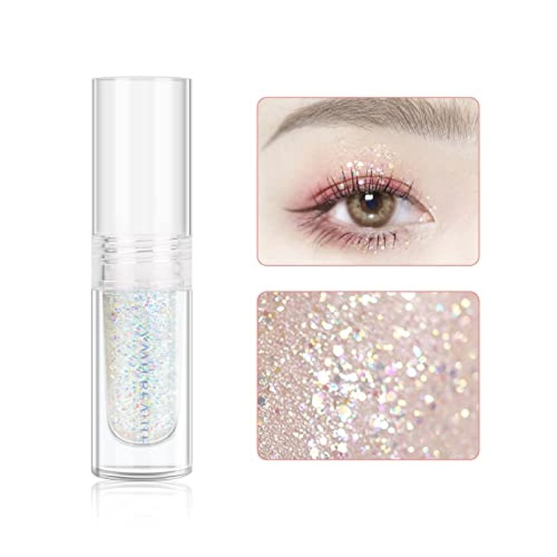 Liquid Glitter Eyeshadow, Pigmented, Long Lasting, Quick Drying, Easy to Apply, Loose Glitter Glue for Eye Crystals Makeup (Transparent Flashing Colorful Sequins 01)