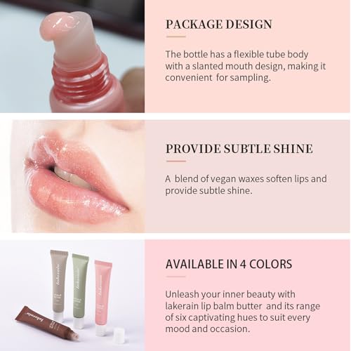 4 PCS Lip Glossy Butter Balm Set, Shine & Hydration - Sheer-Tinted-Long-lasting Non-Sticky Lip Balm,Soften Dry Lips and Lip Care