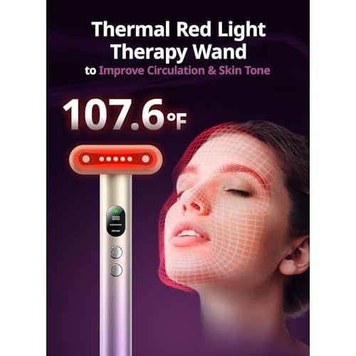 Red-Light-Therapy-for-Face,9 in 1 LED Light Therapy Eye Equipment for Skin Care, Red Light Therapy Face Massager Eye Beauty Skincare Rejuvenation Tool Microcurrent Facial Device Gift for Women at Home
