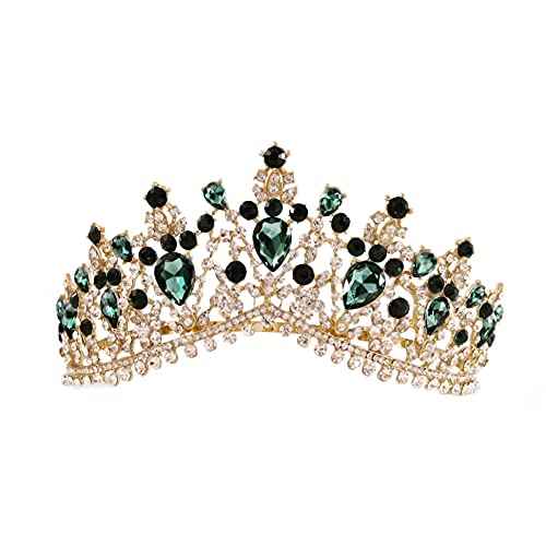 Gold Tiaras Crystal Wedding Bridal Crown for Women Baroque Queen Crown with Comb