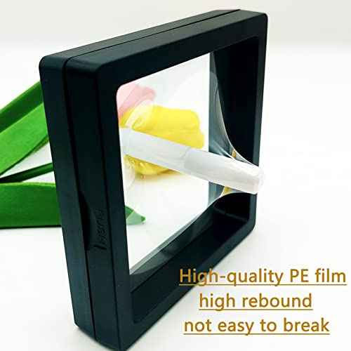 Press On Nail Packaging Boxes - 3D Floating Storage and Display Box With 60pcs Double Sided Adhesive Tape for Nail Tech (Black, 4.3 Inch)