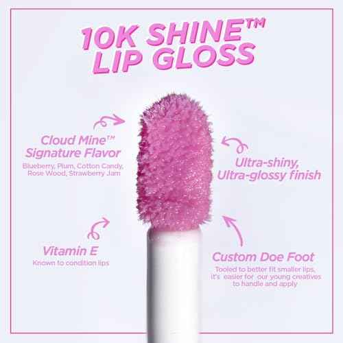 Petite N Pretty Get Ready with Me Essentials Set - Sparkly Ever After All Over Glitter (Mini Size), Makeup Tray, Scrunchie & Hair Accessories (Duck Clips), Makeup Bag for Girls, Teens, and Tweens