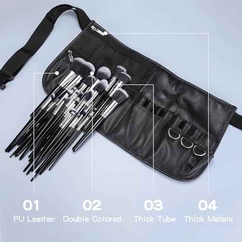Make up Brushes set 29pcs MSQ Professional Cosmetics Brushes with Adjustable Belt Makeup Bag Foundation Powder Brush Eye Shadows Brushes Concealer Blending Brushes for Women/Girls/Artists/Holiday gift
