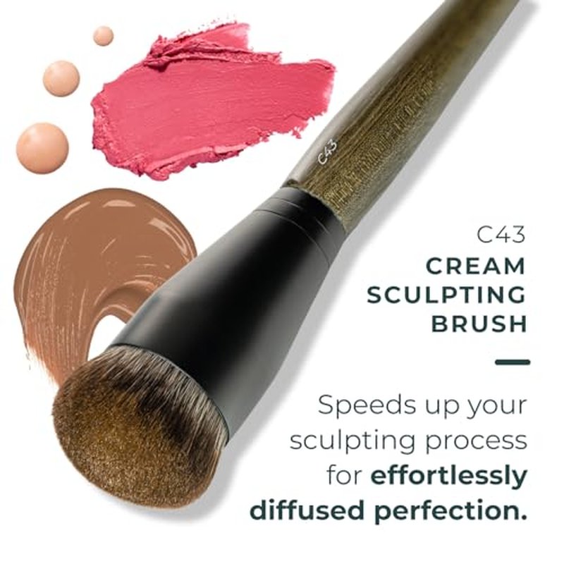 Rose and Ben Beauty C43 Cream Sculpting Brush | Precision Buffing for Cream & Liquid Makeup | Seamless Blending & Sculpting | Cruelty-Free Fibers