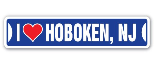 I Love Hoboken, New Jersey Street Sign nj City State us Wall Road décor Gift