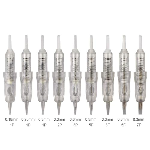 30pcs/Pack Disposable Cartridge Tattoo Needles Sterilized Permanent Makeup Needles for Micropigmentation Device Tattoo Machine for Powder Brows Permanent Make Up Shading (0.3mm 1P)