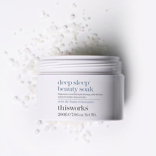 This Works Deep Sleep Beauty Bath Soak 200g - Luxury Bath Salts with Muscle Soothing Minerals Magnesium and Zinc, with Vitamin E for Brighter Skin