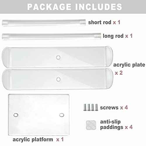 Bigfety Acrylic Headband Holder, Hair Accessories Organizer Clear Stand for Girls (2-Tier & 2-Panel)