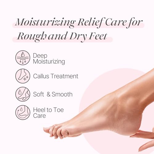 Koelf Rose Petal Satin Foot Mask (10pairs) - Intensive Nourishing Socks, Rose Scented Foot Repair Masks with Peptide, Collagen, Shea Butter, Urea for Silky Smooth Feet, Foot Treatment, Body Mask