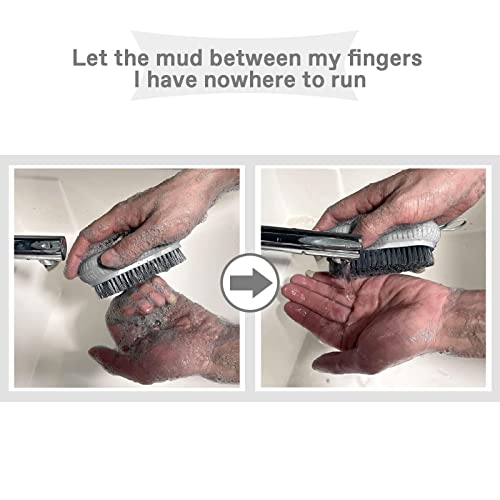 VWMYQ Heavy Duty Fingernail Scrub Brush, Durable Stiff Bristles Hand and Nail Cleaning Brush for Men & Mechanics (Hand Wash Brush - Grey)