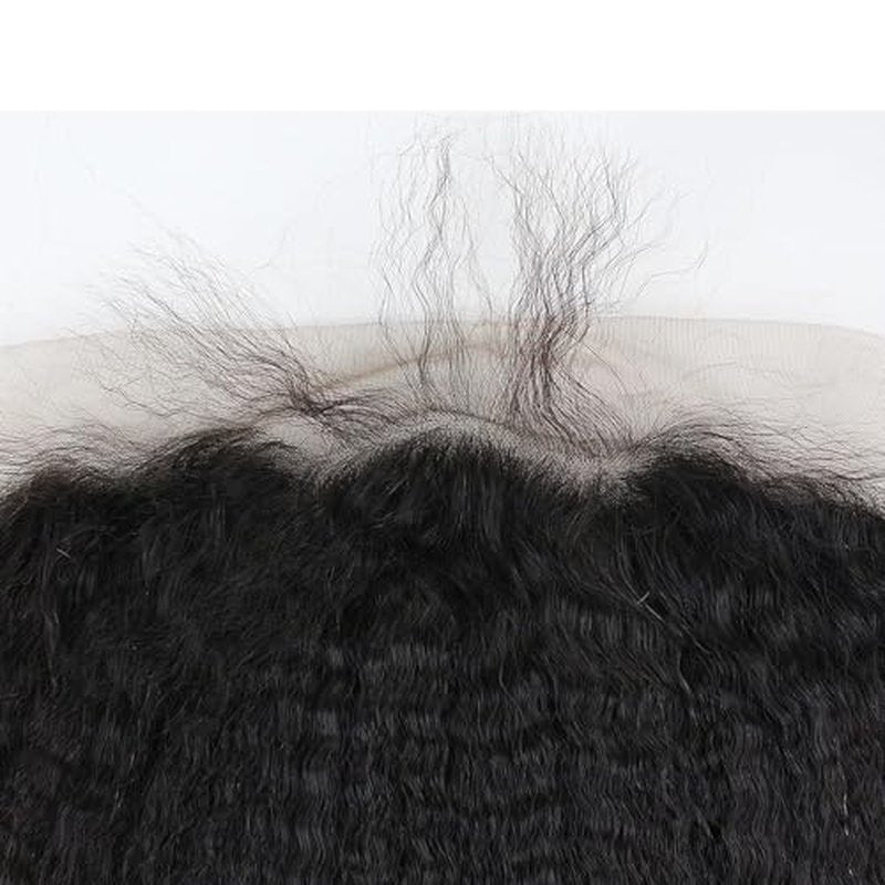 Dreambeauty 13¡¿6" Transparent Full Lace Frontal Closure Kinky Straight Ear to Ear Free Part Unprocessed Brazilian Virgin Human Hair Extensions With Baby Hair Bleached Knots Natural Color (20 Inch)
