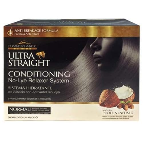 Dominican Magic Ultra Straight No Lye Hair Relaxer ? Gentle Formula for Smooth, Frizz-Free, and Straight Hair ? 7.4oz, Normal Strength, Professional Grade Relaxer
