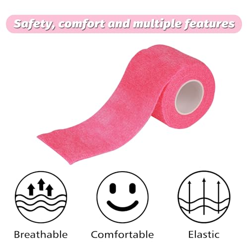 Machine Pen Covers Grip Tape 204Pcs - Combofix 200Pcs Machine Covers and 4Pcs Tattoo Grip Wrap Pink Tattoo Pen Bags Combination Grip Self-Adherent Tape Pen Sleeves Tattoo Supplies