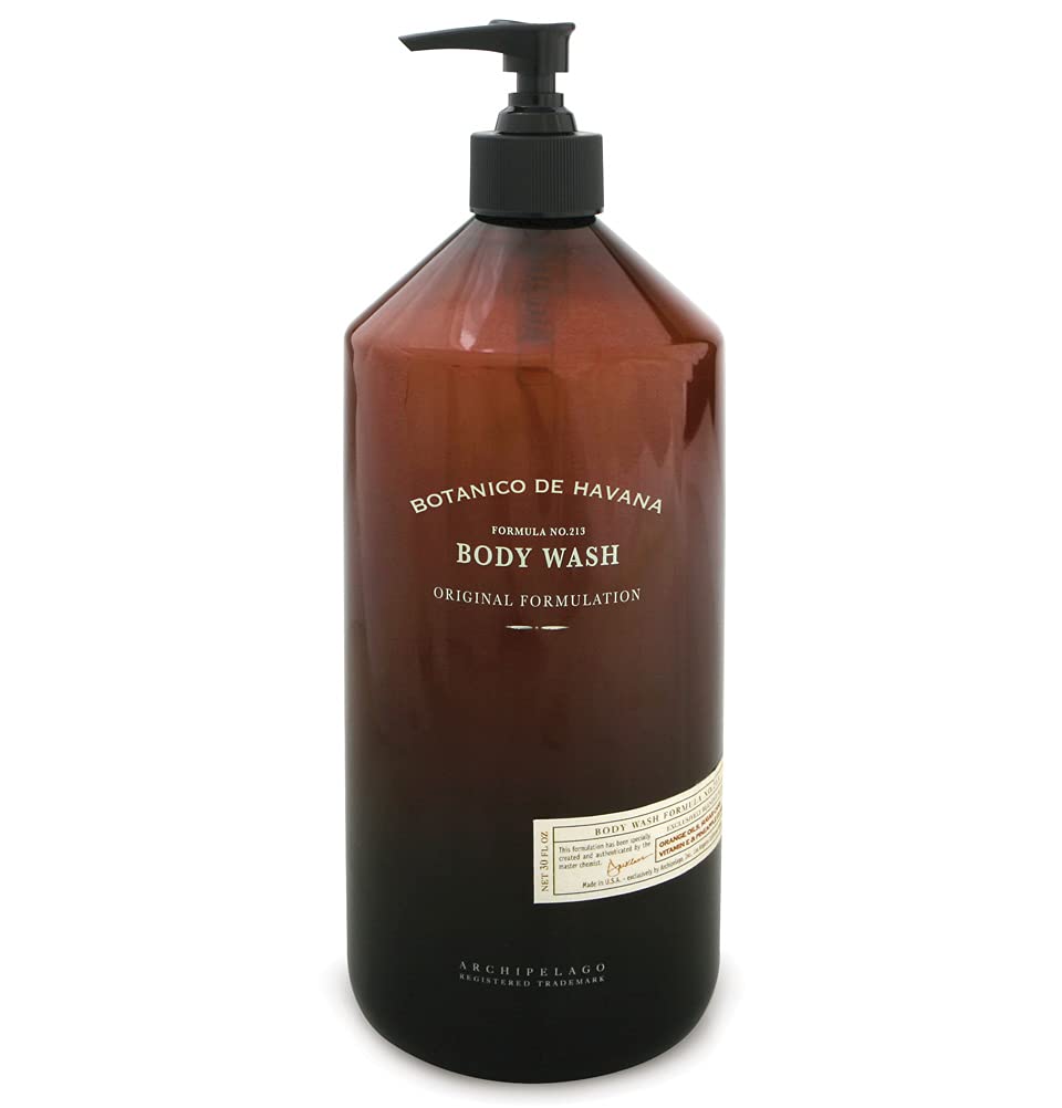 Archipelago Botanicals Botanico de Havana Body Wash, Moisturizing Body Wash for Dry and Sensitive Skin, Gentle Daily Cleanser, Free from Parabens, Phthalates and GMOs (30.2 oz)