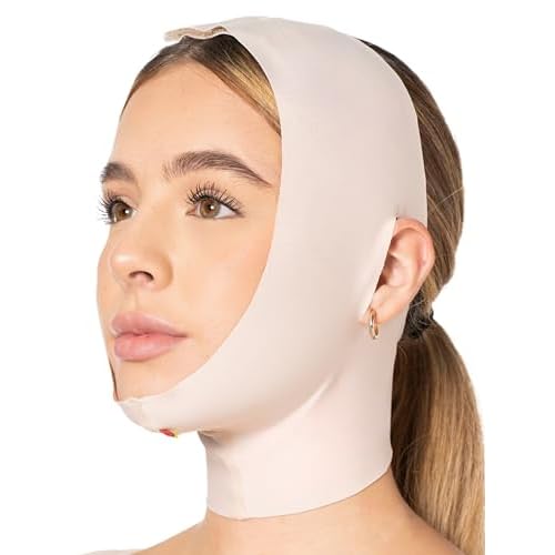 Sonryse MAC32VE Post Surgery Chin Lift After Lipo Compression Chin Support Garment Post Surgical Facial Beige M