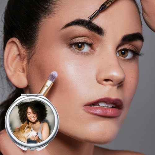 18 Pack Sublimation Blanks Pocket Mirror Cosmetic Compact Travel Folding Mirrors for Makeup Women Wending Party Cute Round Shaped