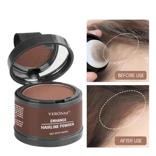 Hairline Powder Root Touch Up Hair Color, Instant Hairline Powder for Thinning Areas and Gray Hair Coverage, Natural and Non-greasy Root Cover up for Women and Men (Black, 03)