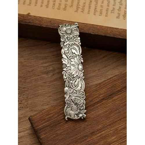 HAQUIL Vintage Flower Rectangular Hairclip, Hair Clip Vintage Viking Celtic Knot Protection Hair Clip, Barrettes Gift for Women Viking Hair Accessories