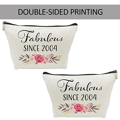 21st Birthday Gifts for Girls, Sweet 21 Year Old Gift Makeup Bag, 21 Birthday Gift Makeup Bags for Her, Sister, Friend, Daughter, Teen Girl Gifts Makeup travel Bag, Cosmetic Bag, Fabulous Since 2004