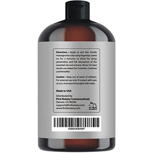 First Botany Cosmeceuticals, Hair Regrowth and Anti Hair Loss Shampoo 16 fl oz, with DHT blockers- Daily Hydrating, Detoxifying, Volumizing Shampoo For Men and Women