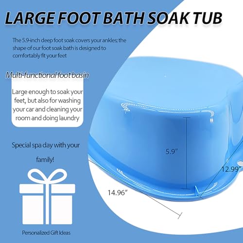 JOYMAY Foot Soaking Bath Basin, Soaking Tub, Large Basin, Feet Pedicure|Foot Massager, Ideal for Relaxation & Stress Relief - Perfect for Home & Spa Use (Blue)