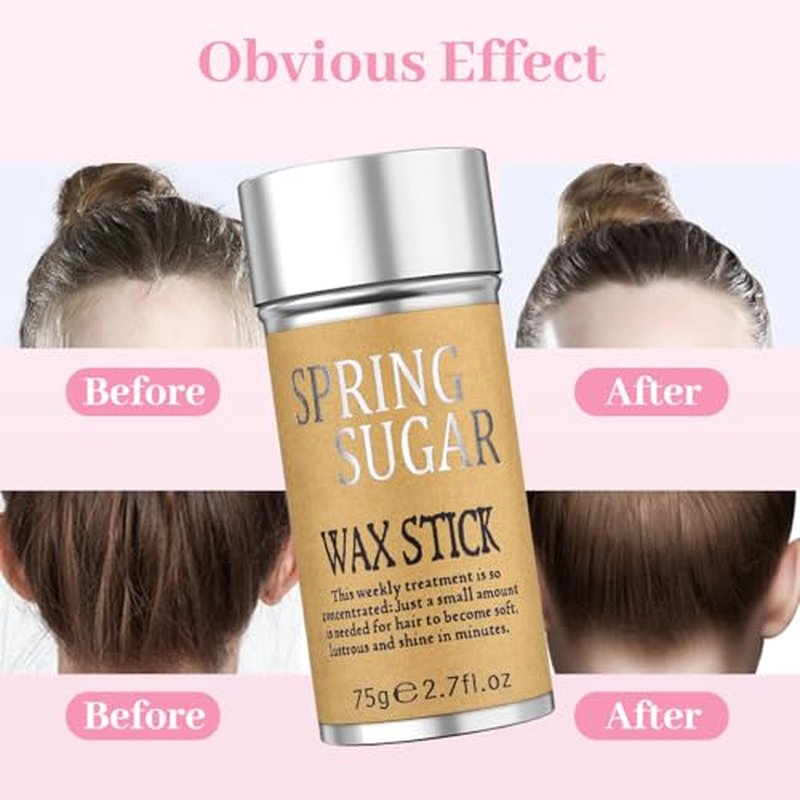 4 Packs Set Hair Wax Stick Slick Back Hair Edge Brush Pink Comb Wax Stick for Hair Flyaways, Styling Products Essentials Stuff for Women, Kids and Clean Girl