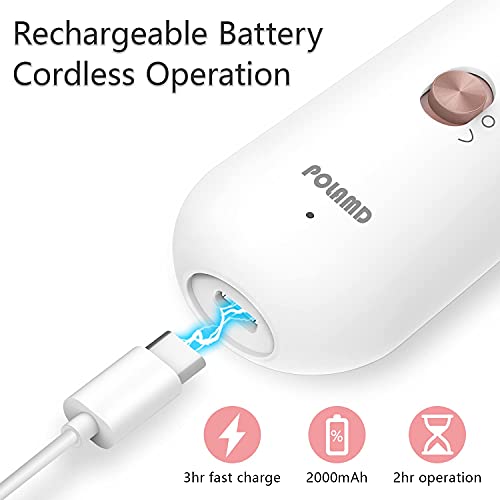 Professional Manicure Pedicure Kit, Electric Nail File Set, Cordless Electric Nail Drill Machine, 5 Speeds Hand Foot Care Tool for Nail Grind Trim Polish(White)