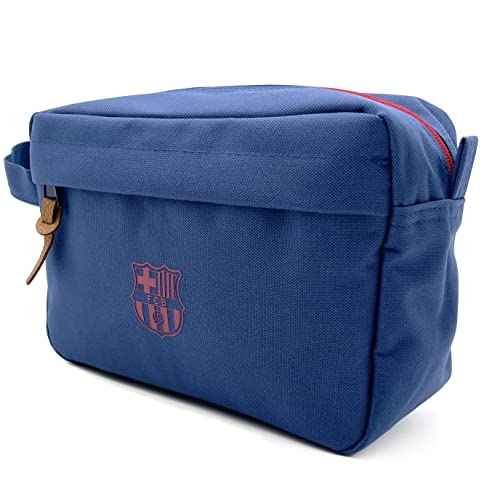 Icon Sports Fan Shop FC Barcelona World Soccer Club Team Logo Officially Licensed Toiletry Travel Bag (Navy, ONE SIZE)