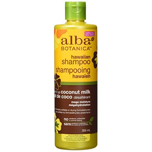 Alba Botanica Hawaiian Shampoo, Coconut Milk 12 oz (Pack of 4)