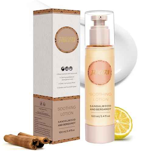 Sandalwood & Bergamot Aromatherapy Lotion ? Lightweight Moisturizer for Body & Massage, Gentle Warming Care with Woody-Citrus Aroma for Grounding and Refreshing Self-Care, 3.4 fl oz / 100 ml