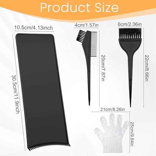 Highlighting Board, Hair Dye Brush, And Hairs Dye Comb 3 PCS, Balayage Board Hair Coloring Paddle Balayage Highlighting Boards with Teeth, Hair-Dye Tools Highlightings Paddle for Barber Salon, Black