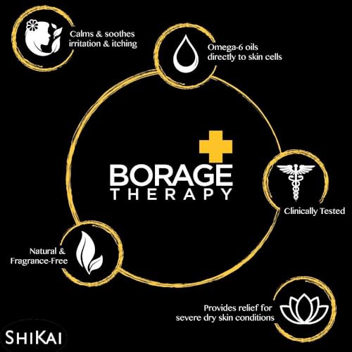 ShiKai Borage Therapy Advanced Formula Body Moisturizer (16 oz) | Fragrance Free | Hydrating Lotion for Dry Hands & Body | With Oatmeal & Shea