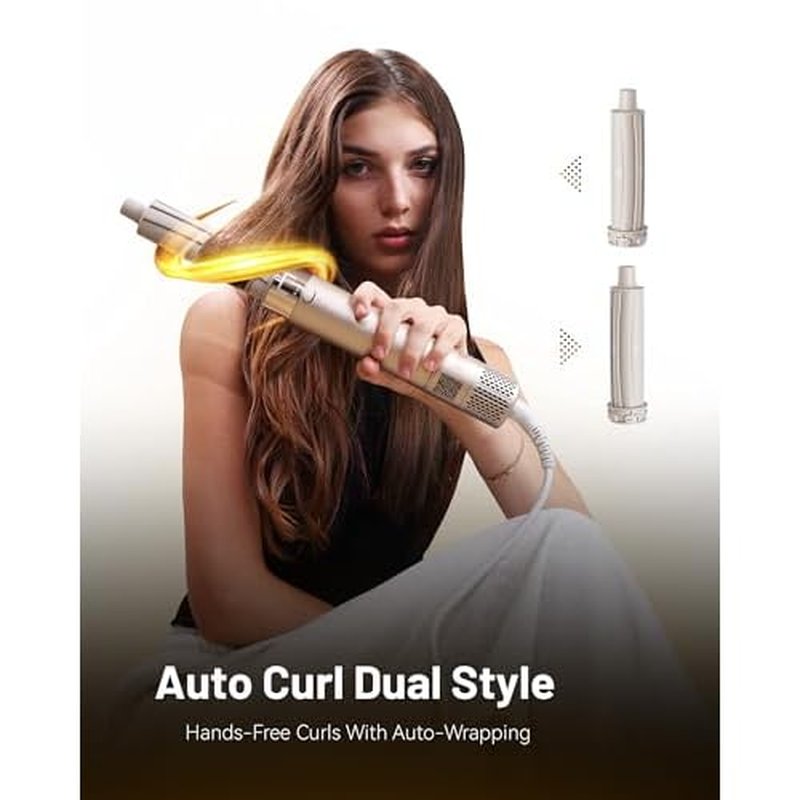 6 in 1 Air Wrap Hair Styler Dryer Brush Multi-Styler - High Speed Hair Styling Tools with No Heat Damage - Auto Airwrap Curler as A Gift for Fast Drying Curling Smoothing Volumizing Frizz-Free