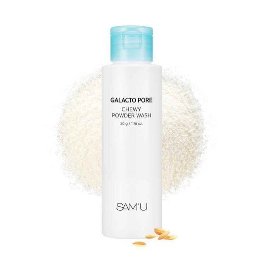 SAM'U Galacto Pore Chewy Powder Wash, Gentle Enzyme Powder Facial Cleanser & Galactomyces Exfoliator for Pores, Korean Skincare for All Skin Types, Face Wash Travel Size, S'more Cleanser 1.76 oz