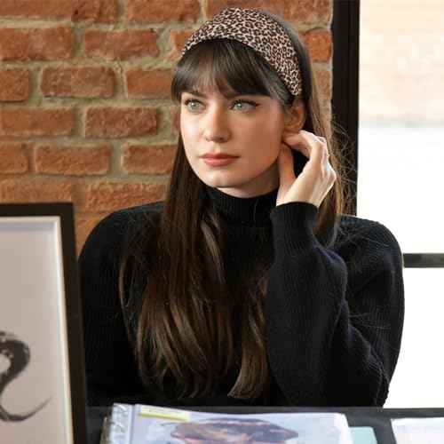 Cobahom 6Pcs Wide Headbands for Women Non Slip Soft Fabric Hair Wrap Boho Head Bands Elastic Sport Hair Bands for Workout Yoga Running (Animal Pattern)