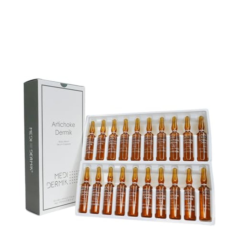 MEDIDERMIK ARTICHOKE. The artichoke extract is used in cellulite treatments. Aestheticians' favorite liquid ampoules. 20 x 5 ml / 20 x 0,17 fl. oz