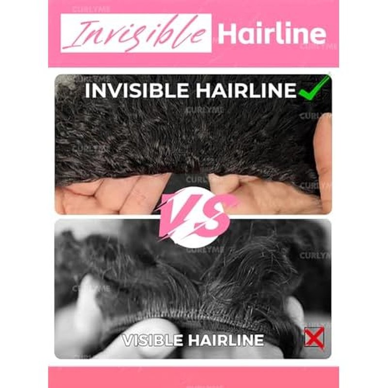 Curlyme Drawstring Half Wig Kinky Straight Flip Over Wig Human Hair No Lace Glueless Drawstring Invisible Hairline Beginner Friendly Wear Go For Women Clip In 195% Density 18 Inch