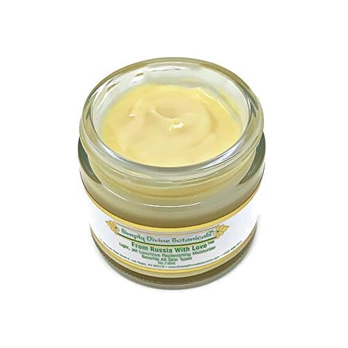 Simply Divine From Russia With Love, Natural and Organic Replenishing Moisturizer with Aloe Vera for All Skin Types, 2oz