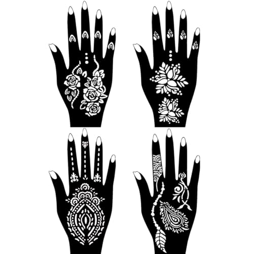 Moricher Henna tattoo kit Temporary Tattoo Kits 5 cones 96 Stencils Gifts for DIY Art Party