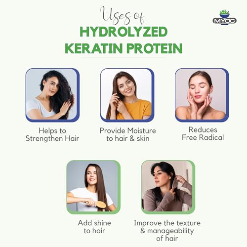 HYDROLYZED KERATIN PROTEIN Liquid - 60 ml | For Hairs | 2 FL Oz | DIY Ingredient | Hair Strengthens & Protects ? Reduces Damage ? Fight Fizz ? Softens ? Moisturizes ? Increases Density