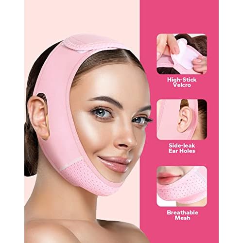 Meto Reusable Face Slimming Strap, V Line Mask, Double Chin Reducer, Chin Up Patch, Face Lift Tape, Chin Strap, V Shaped Belt, V Shaped Slimming Face Mask to Prevent Sagging