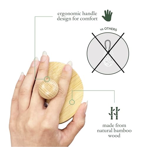 TADA Natural Beauty ADA Natural Beauty Pumice Stone for Feet with Bamboo Handle - Foot Scrubber and Callus Remover for Feet (Black)