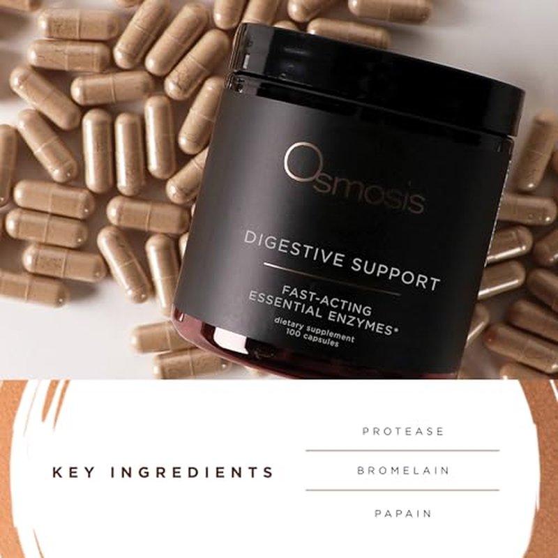 OSMOSIS Skincare Digestive Support Enzyme Supplement, 100 Count
