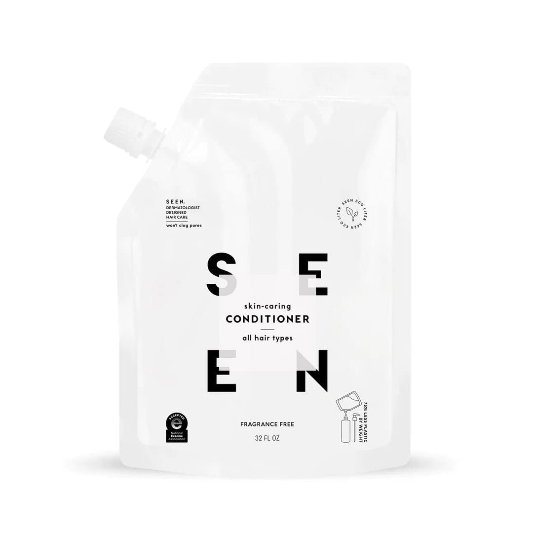 SEEN Conditioner Eco-Refill - Fragrance-Free Non-Comedogenic Hair Care for Sensitive Skin | 16 oz