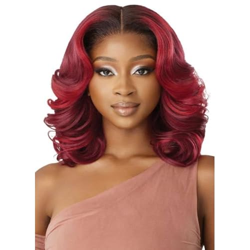 Outre - 5X5 Lace Closure Wig - Human Hair Blend - Body Wave 16" (DRFF2/RUBY ROSE)