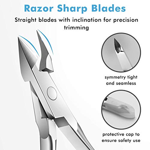 6 Packs Cuticle Trimmer with Pusher - Professional Stainless Steel Cuticle Nippers Cutter Clippers and Cuticle Remover Manicure Tools for Fingernails Toenails (silver)