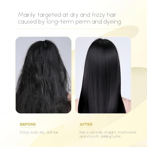 Bremod Performance Hair Straightening Rebonding Cream Cocoa Butter Hydrolyzed Keratin Hair Treatment Hair Straightener Cream for Straighter Shinier and Healthier Hair, All Hair Types 2*16.9Fl Oz