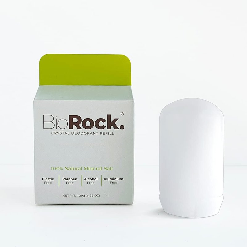 Biorock Crystal Natural Deodorant Refill * 2 Packs - Unscented Plastic & Aluminum Free Salt Stick Deodorant for Women & Men Eco-Friendly, Sustainable, Zero Waste 4.25 oz * 2