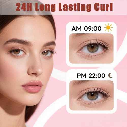 Heated Eyelash Curlers Electric Eyelash Curler with LED Display, 4 Temperature Modes Anti-Burn USB Rechargeable Natural Curling 24H Long Lasting for Women Makeup Tools Gifts
